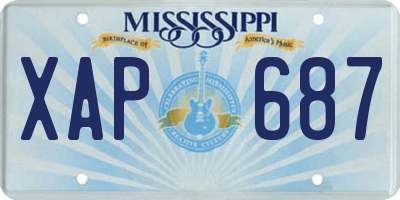 MS license plate XAP687