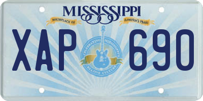 MS license plate XAP690