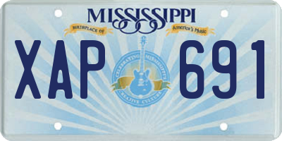 MS license plate XAP691