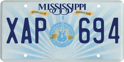 MS license plate XAP694