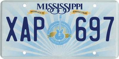 MS license plate XAP697