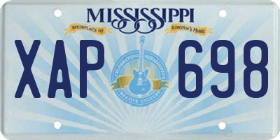 MS license plate XAP698