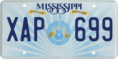 MS license plate XAP699