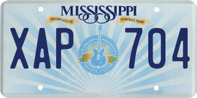 MS license plate XAP704