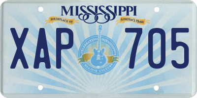 MS license plate XAP705