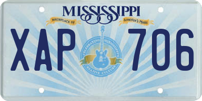 MS license plate XAP706