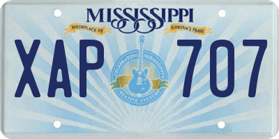 MS license plate XAP707
