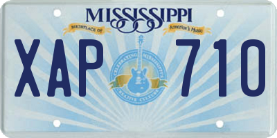 MS license plate XAP710