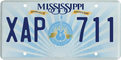 MS license plate XAP711
