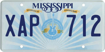 MS license plate XAP712