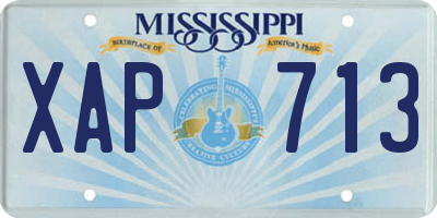 MS license plate XAP713