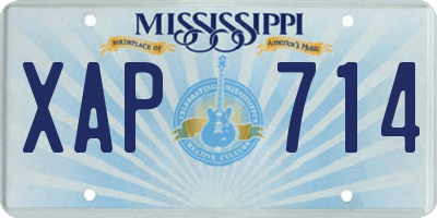 MS license plate XAP714