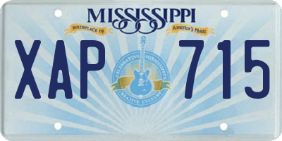 MS license plate XAP715