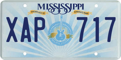 MS license plate XAP717
