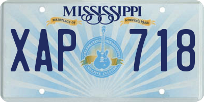 MS license plate XAP718
