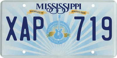 MS license plate XAP719