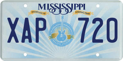 MS license plate XAP720
