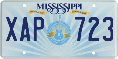 MS license plate XAP723