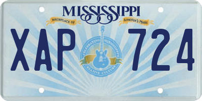 MS license plate XAP724