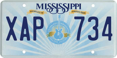 MS license plate XAP734