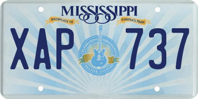 MS license plate XAP737