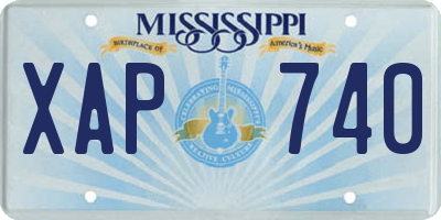 MS license plate XAP740