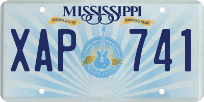 MS license plate XAP741
