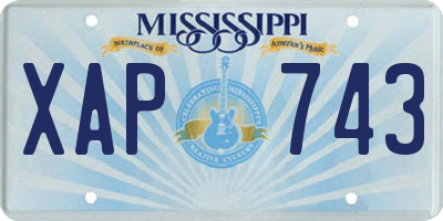 MS license plate XAP743