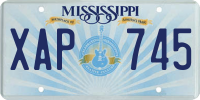 MS license plate XAP745