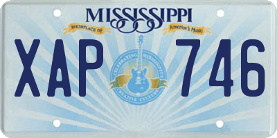 MS license plate XAP746