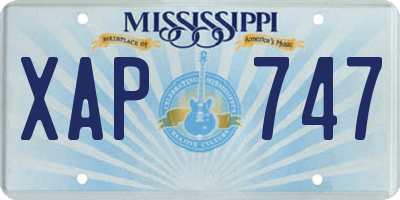 MS license plate XAP747