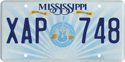 MS license plate XAP748