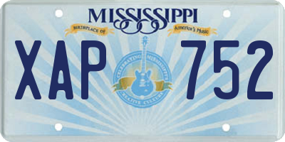 MS license plate XAP752
