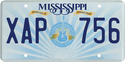 MS license plate XAP756