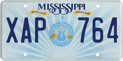 MS license plate XAP764