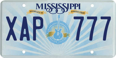 MS license plate XAP777