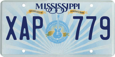 MS license plate XAP779