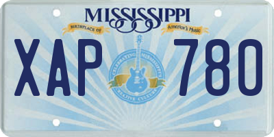 MS license plate XAP780