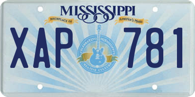 MS license plate XAP781