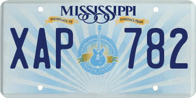 MS license plate XAP782