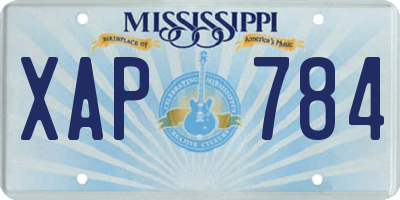 MS license plate XAP784