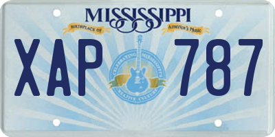 MS license plate XAP787