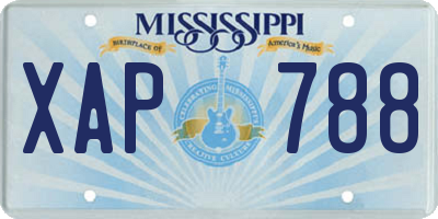 MS license plate XAP788
