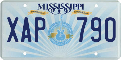 MS license plate XAP790