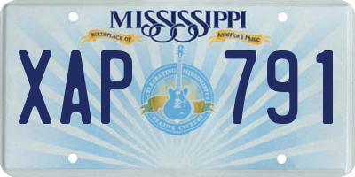 MS license plate XAP791