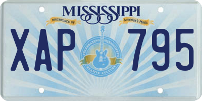 MS license plate XAP795