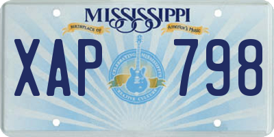 MS license plate XAP798