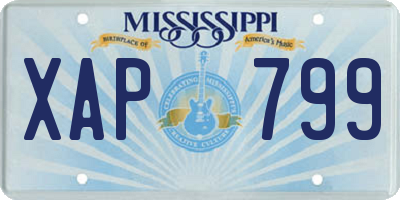 MS license plate XAP799