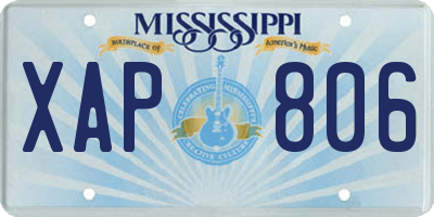 MS license plate XAP806