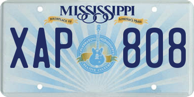 MS license plate XAP808
